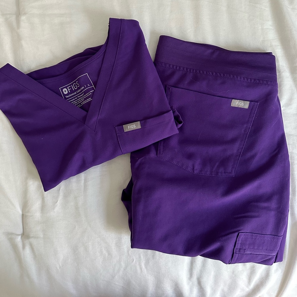 Purple FIGS Scrub Set